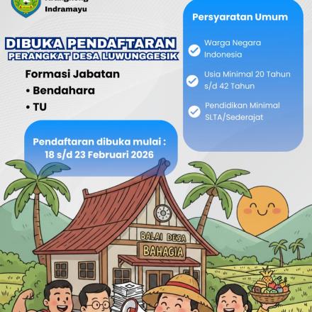 Pembukaan Pendaftaran Perangkat Desa Luwunggesik Tahun 2026